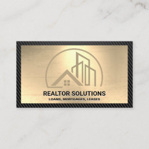 Buildings Logo Gold Carbon Fiber Business Card