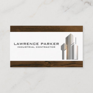 Buildings Metallic Logo   Wood Trim Business Card