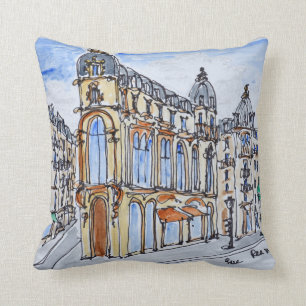 Buildings on Rue Reaumur, Paris, France Throw Pillow
