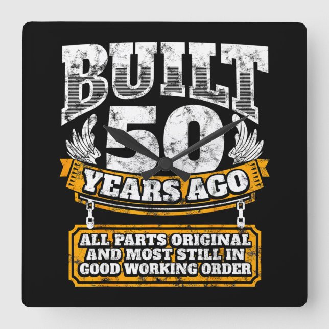 Built 50 Years Ago All Parts Original Still Good Square Wall Clock (Front)