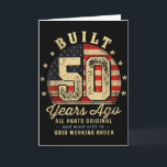 Built 50 Years Ago Funny 50th Birthday Usa Flag  Card<br><div class="desc">Built 50 Years Ago Funny 50th Birthday Usa Flag</div>