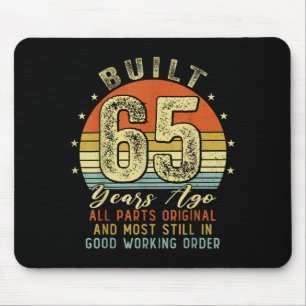 Built 65 Years Ago Funny 65th Birthday Vintage 196 Mouse Pad