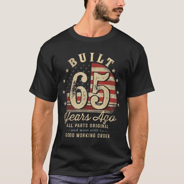 Built 65 Years Ago Vintage 65th Birthday T-Shirt (Front)
