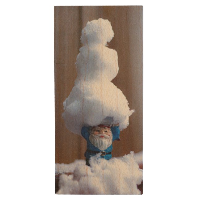 Built a Snowman V Wood Flash Drive (Front Vertical)