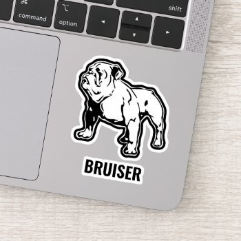 Built Bulldog Custom Name Gym Sticker by MiniBrothers at Zazzle