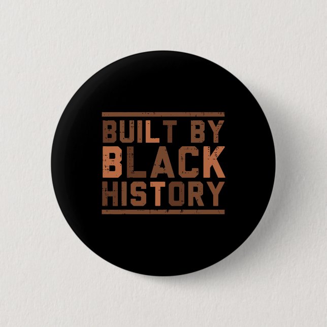 Built By Black History Bhm African Pride Month Men Button (Front)