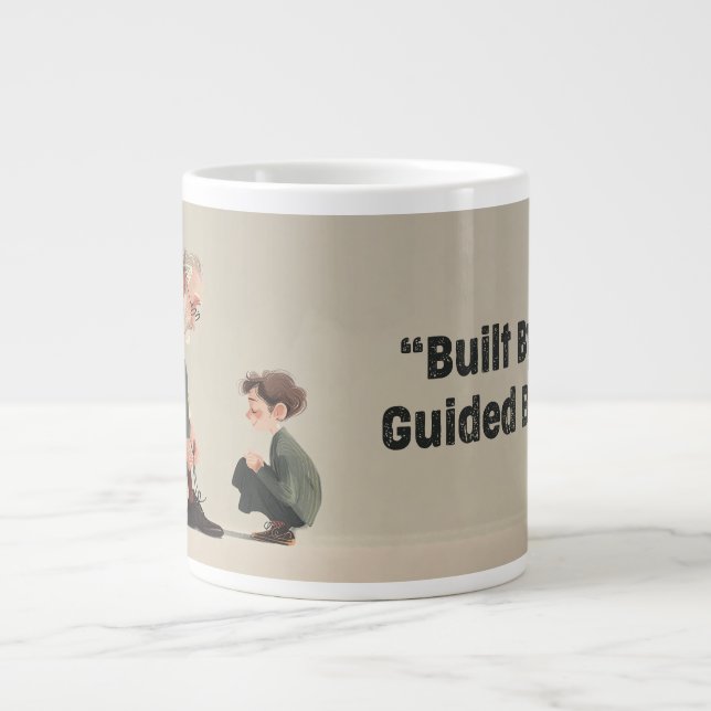 Built By Love. Guided By Dad Giant Coffee Mug (Front)