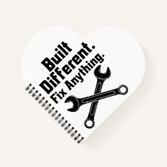 Built Different Fix Anything Mechanic Wrench  Notebook (Front)
