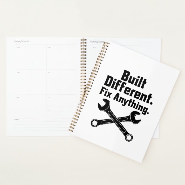 Built Different Fix Anything Mechanic Wrench  Planner (Display)
