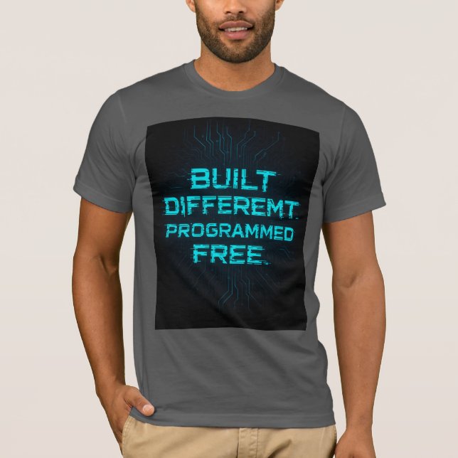 Built Different. Programmed Free.  Cybercode Sigma T-Shirt (Front)