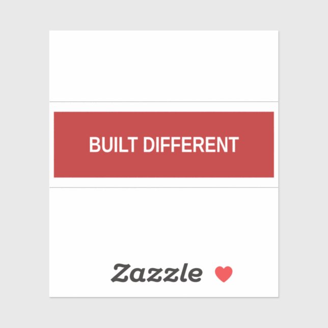 Built Different Red Box Logo Sticker (Sheet)