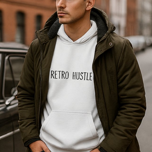 Built Different – Vintage Retro Hustler Hoodie (sleek winter casual look)