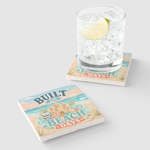 Built For Beach Days Stone Coaster