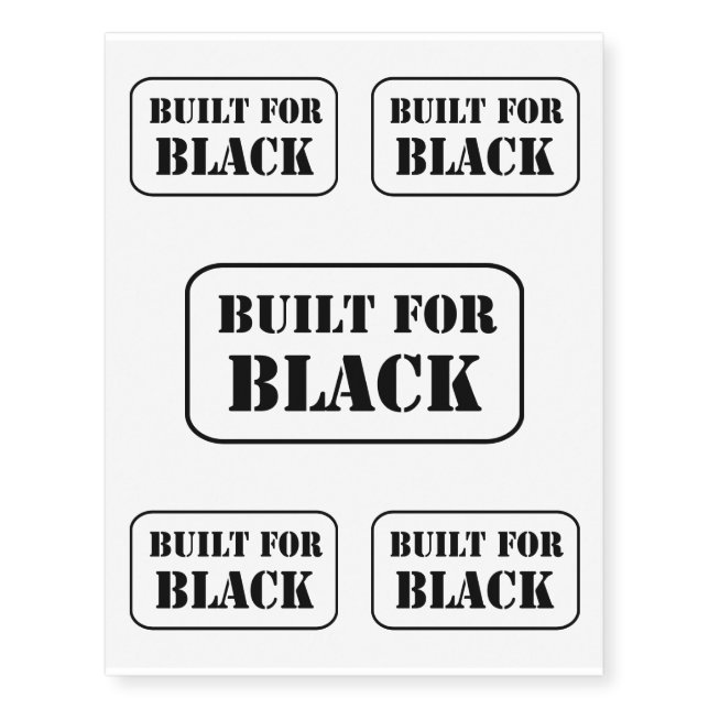 Built for Black Temporary Tattoos (Front)