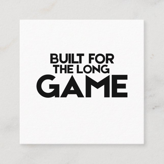Built For The Long Game Minimalist Business Card (Front)