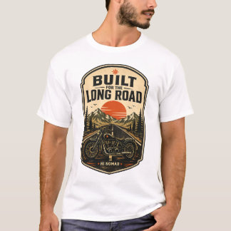 Built for the Long Road – Vintage Motorcycle Adven T-Shirt