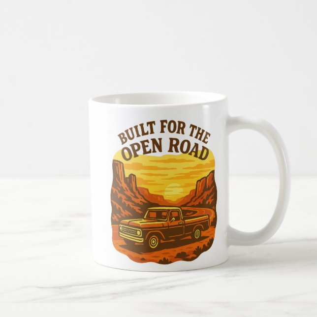 Built for the Open Road Retro Truck Art Coffee Mug (Right)