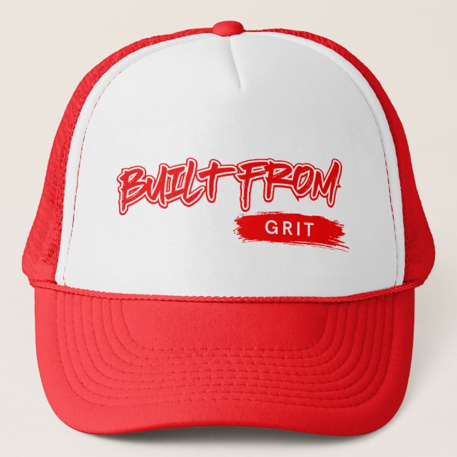 Built From Grit™ Grind Hustle Crown of Resilience Trucker Hat (Front)