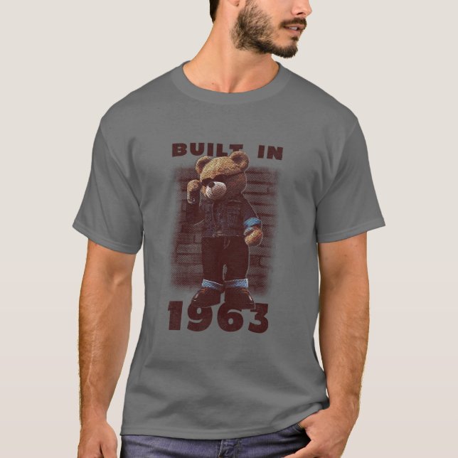 Built in 1963 B-day Gift for Him | 60 years old T-Shirt (Front)