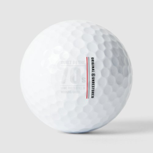 Built In The 70s Funny Vintage Classic Birthday Golf Balls