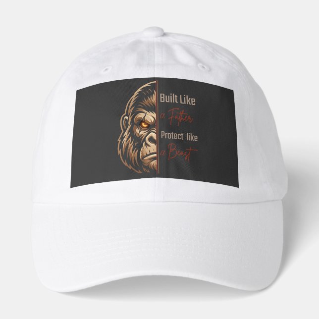 Built Like A Father Split Gorilla Gym Dad Hat (Front)