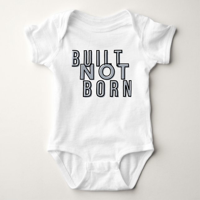 Built Not Born – Hustle & Discipline Text DT-Shirt Baby Bodysuit (Front)