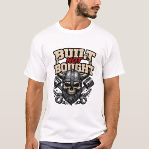 Built Not Bought Viking Skull Mechanic T-Shirt