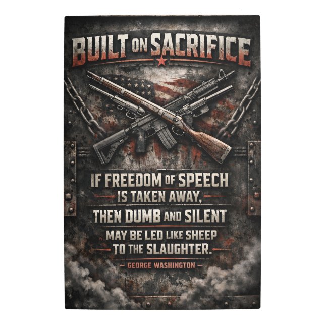 Built on Sacrifice Metal Sign (Front)