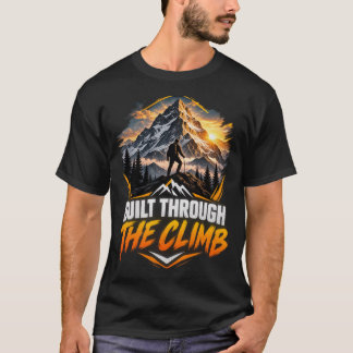 Built Through The Climb Mountain Hiking Design T-Shirt