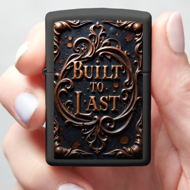 Built To Last Embossed Rustic Vine Zippo Lighter (In Hand)