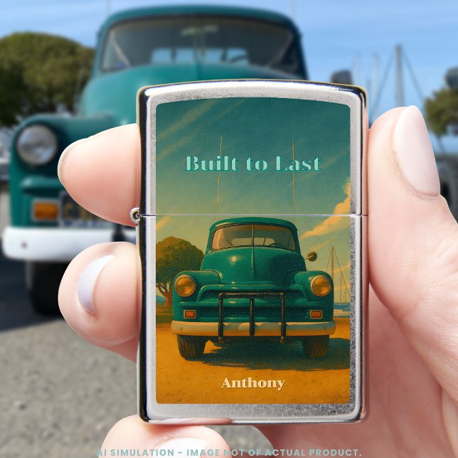 Built to Last – Retro Midcentury Farm Pickup Truck Zippo Lighter (Creator Uploaded)