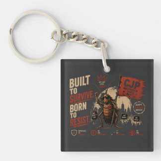 Built to Survive, Born to Resist Cockroach Graphic Keychain