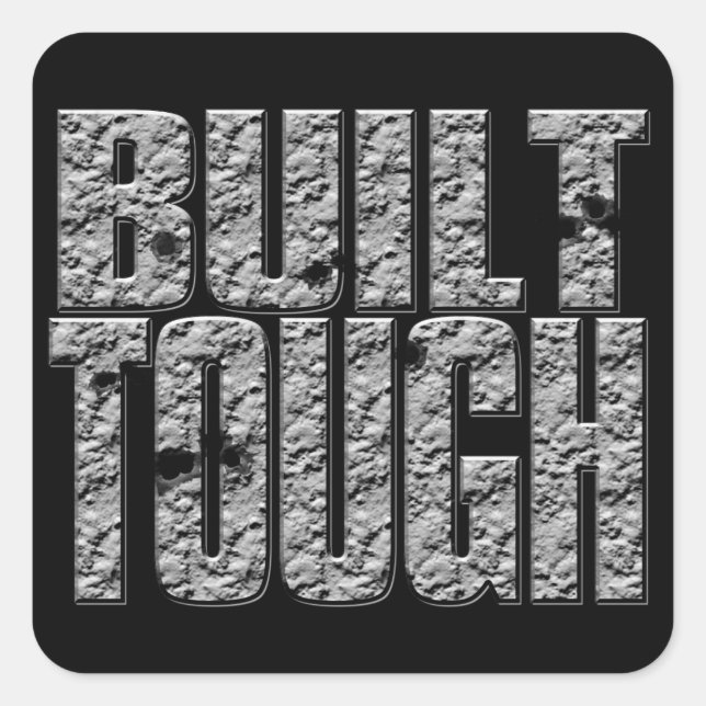 BUILT TOUGH.Hardcore Strong Muscle Man.Sticker Square Sticker (Front)