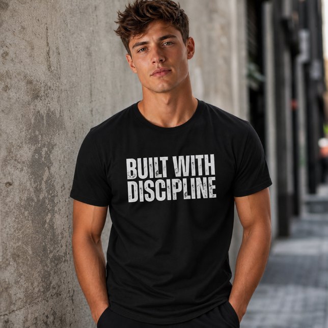 Built With Discipline Gym Motivation Bold Text Tee (Creator Uploaded)