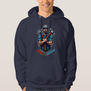 Built with Effort Construction Worker Design Hoodie