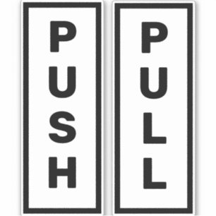 Buisiness Restaurant Retail Store Push Pull Door Sticker