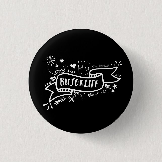 Bujo4Life Black Flair Pin (Front)