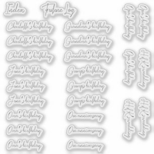 BuJo custom event stickers - Med - transparent