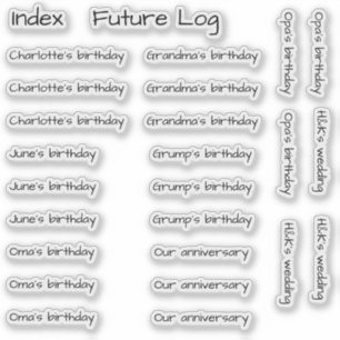 BuJo custom event stickers - Med - transparent