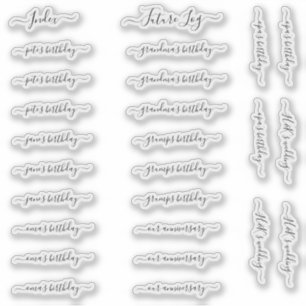 BuJo custom event stickers - Med - transparent