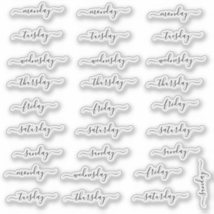 BuJo day stickers - 4 weeks - transparant.