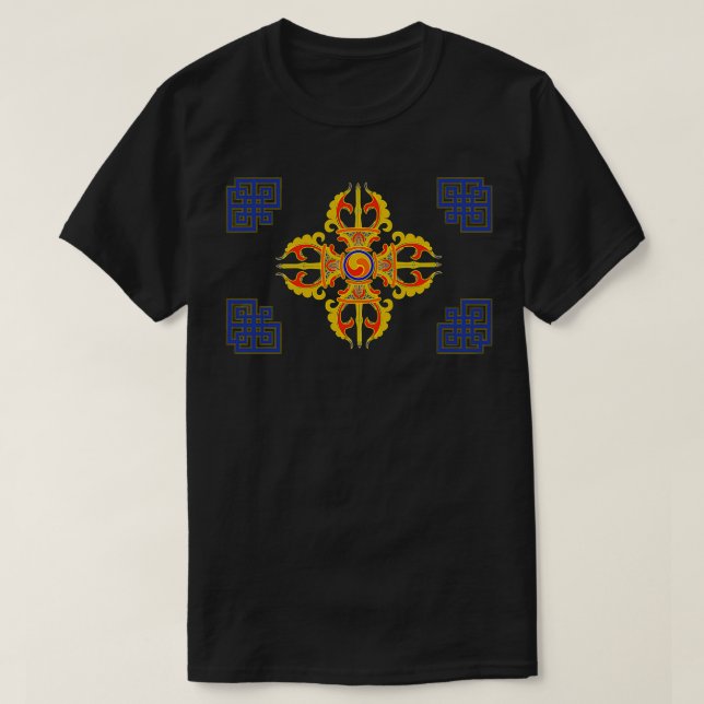 Bukonia Sacred Geometry Dorje Lion Wheel Dorje 2 o T-Shirt (Design Front)