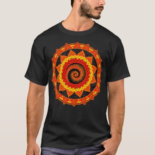 Bukonia Sacred Geometry Orange Sunflower Radial T_Shirt