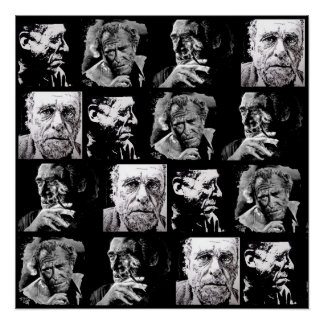 BUKOWSKI - 4 faces Poster