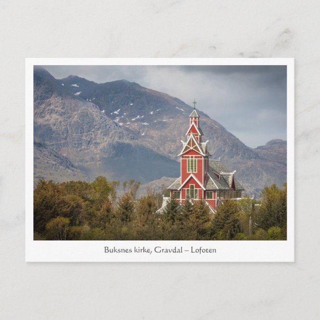 Buksnes kirke Lofoten Postcard (Front)