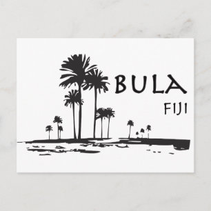 Bula Fiji Palm Tree Graphic Postcard