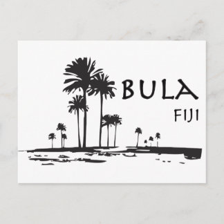 Bula Fiji Palm Tree Graphic Postcard
