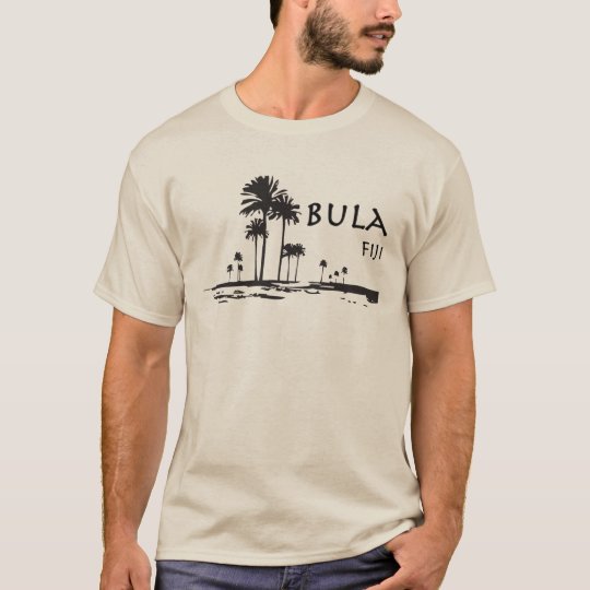Bula Fiji Palm Tree Graphic T-Shirt | Zazzle.com