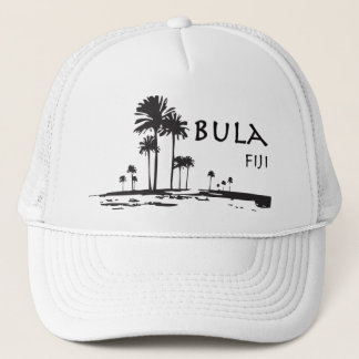 Bula Fiji Palm Tree Graphic Trucker Hat