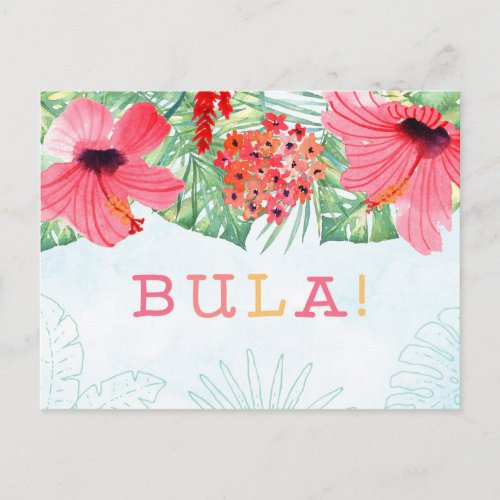 BULA Postcard Fiji or Tiki card